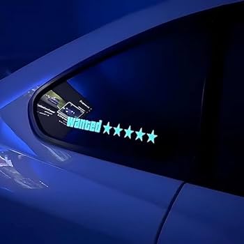5 Stars Wanted LED Light-Emitting Window Sticker